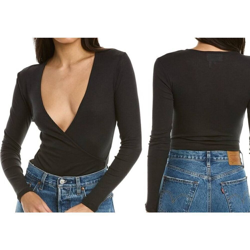 BA&SH Celia black Bodysuit sz Large